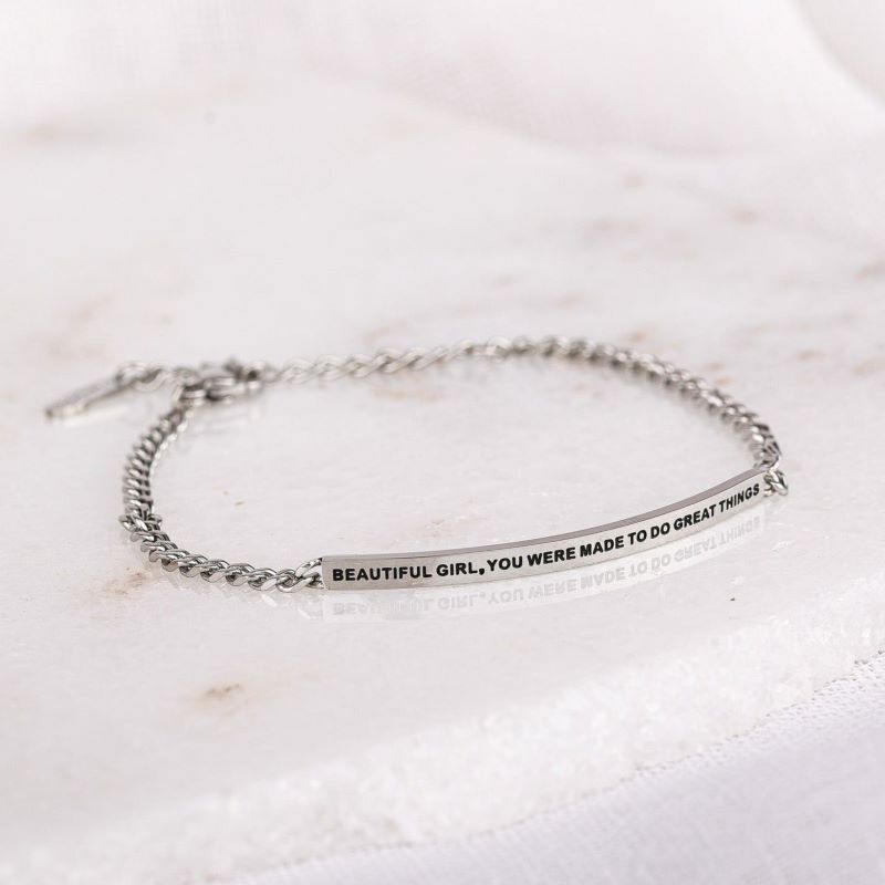 Beautiful Girl You Were Made To Do Great Things - Dainty Chain Bracelet