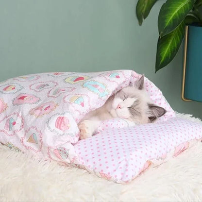 Japanese Style Warm Four Seasons Cat Bed Pet Bed