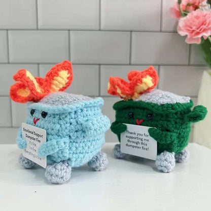 Handmade Crochet Dumpster Raging Fire