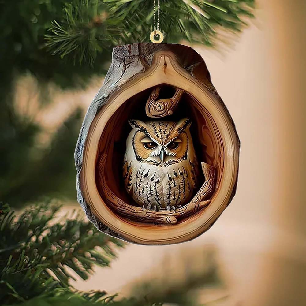 Owl Handmade Animal Christmas Ornament CH050