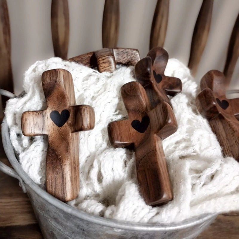 Handmade Wooden Cross with Heart ✝️