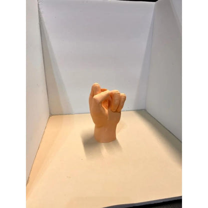 Collapsing Middle Finger Sculpture with Retractable Middle Finger