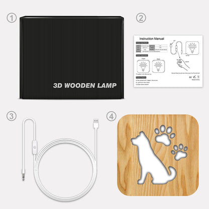 Dog Wooden Decorative Light