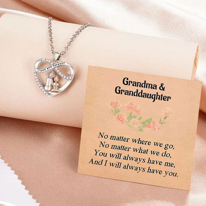 For Granddaughter - S925 You Will Always Have Me And I Will Always Have You Heart Necklace