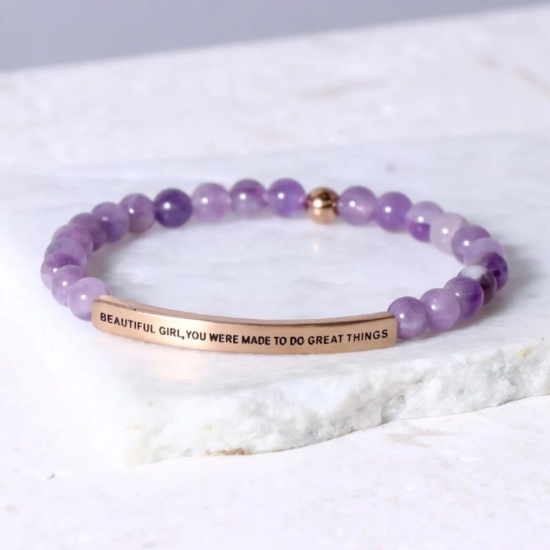 Beautiful Girl You Were Made To Do Great Things - Earth Stone Bracelet