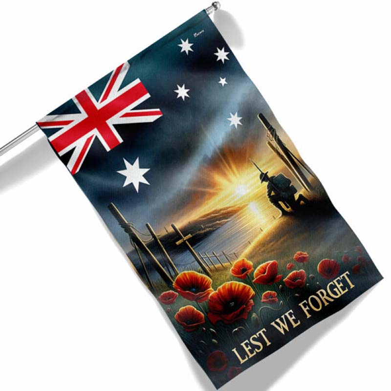 Anzac Day Australian Veteran Lest We Forget Flag