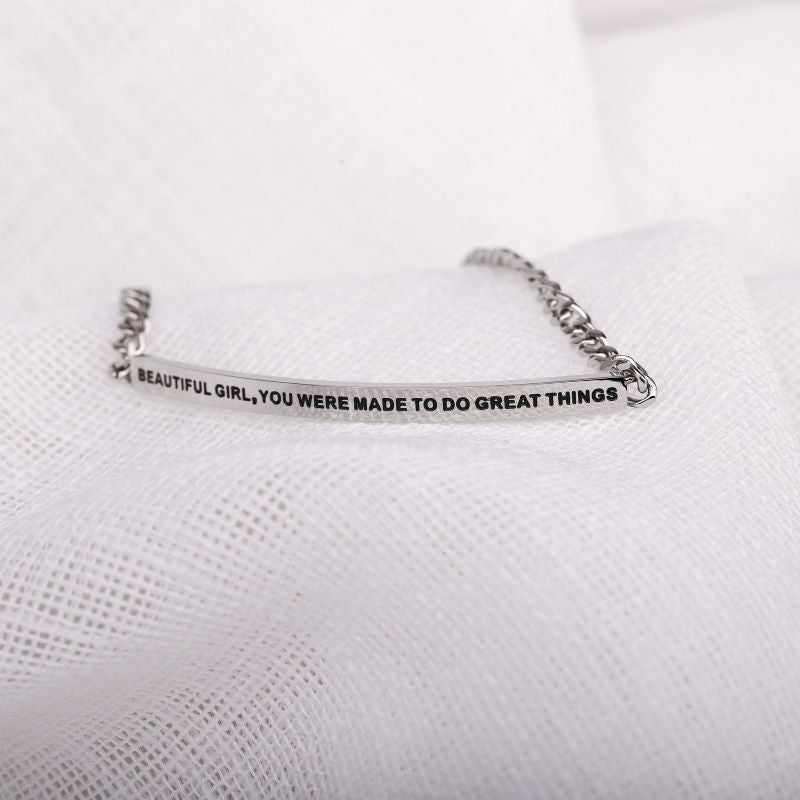 Beautiful Girl You Were Made To Do Great Things - Dainty Chain Bracelet