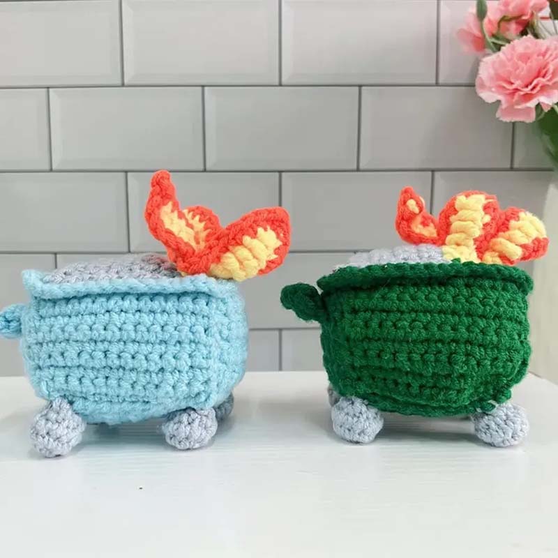 Handmade Crochet Dumpster Raging Fire