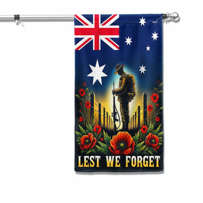 Australian Veteran Anzac Day Lest We Forget Flag