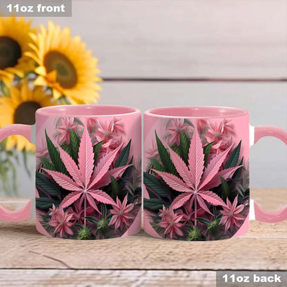 Pink Stoner Chick - Weed Accent Mug