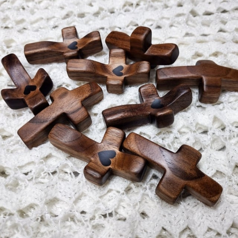 Handmade Wooden Cross with Heart ✝️