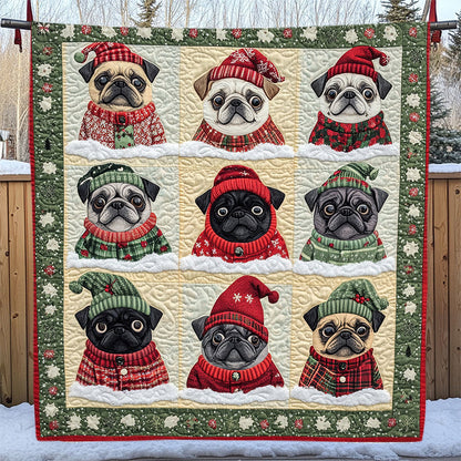 Cute Pugs And Ugly Sweaters - F603 - Premium Blanket