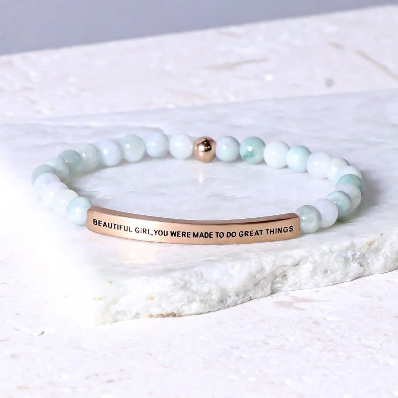 Beautiful Girl You Were Made To Do Great Things - Earth Stone Bracelet