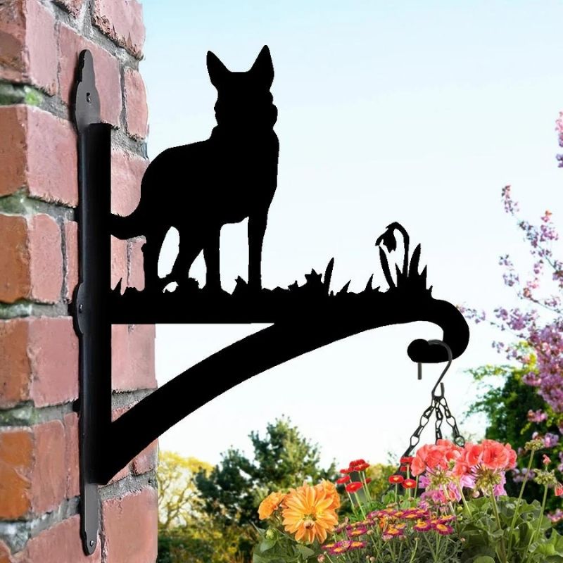 German Shepherd Iron Metal Hanging Bracket Plant Stand PS035