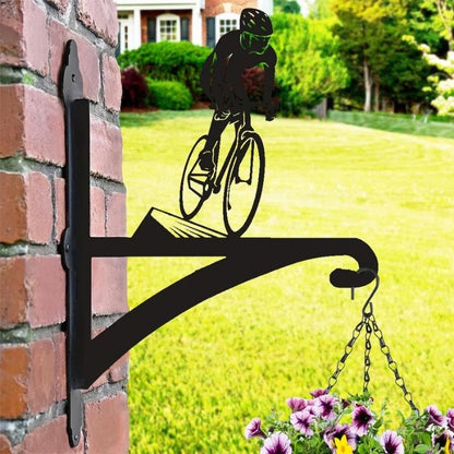 Cyclist Metal Hanging Bracket Plant Stand PS068