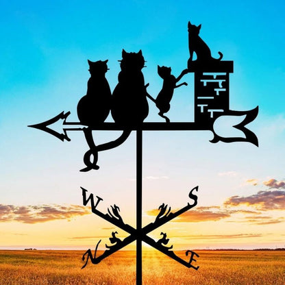 Cat Family Stainless Steel Weathervane MW024