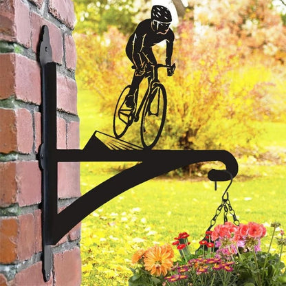 Cyclist Metal Hanging Bracket Plant Stand PS068