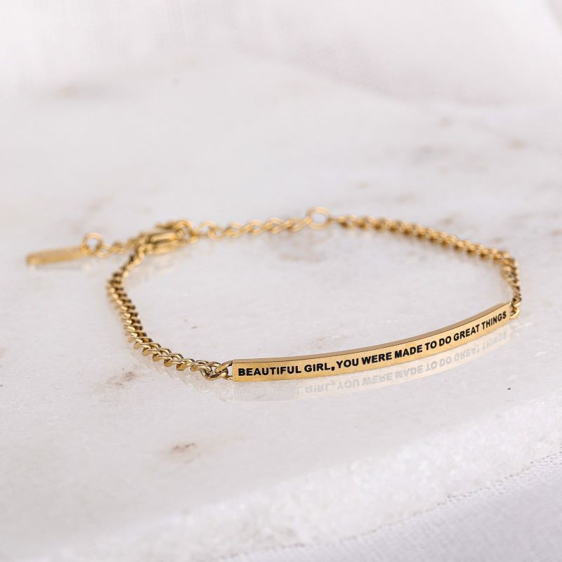 Beautiful Girl You Were Made To Do Great Things - Dainty Chain Bracelet