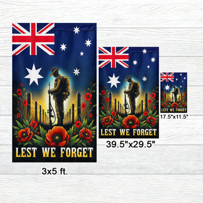 Australian Veteran Anzac Day Lest We Forget Flag