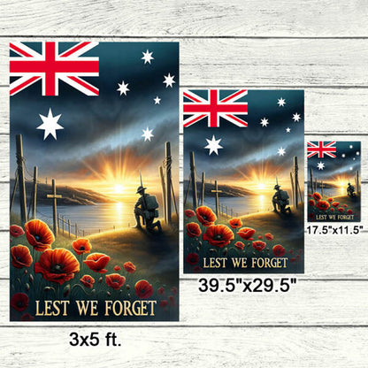 Anzac Day Australian Veteran Lest We Forget Flag