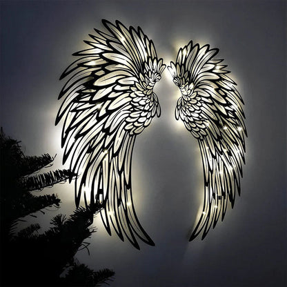 Angel Wings Metal Wall Art With Led Lights