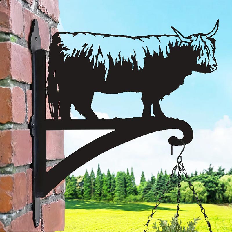 Highland Cow Metal Hanging Bracket Plant Stand PS008