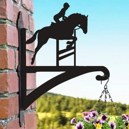 Showjumping Horse Metal Hanging Bracket Plant Stand PS069