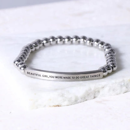 Beautiful Girl You Were Made To Do Great Things - Earth Stone Bracelet