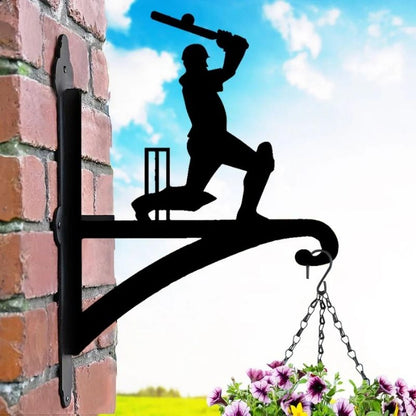 Cricket Player Metal Hanging Bracket Plant Stand PS054