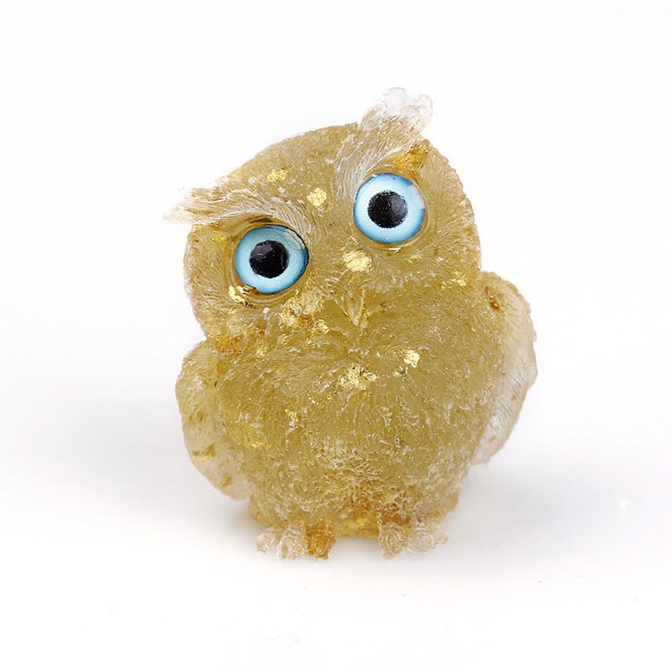 Citrine - Handmade Natural Crystal Gemstone Owl