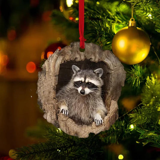 Racoon Handmade Animal Christmas Ornament CH009