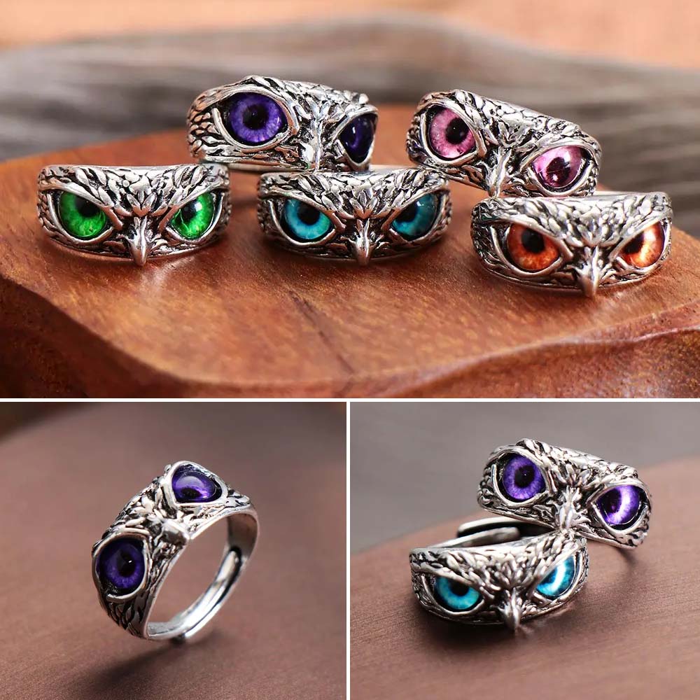 Demon Eye Owl Ring - Adjustable