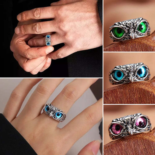 Demon Eye Owl Ring - Adjustable