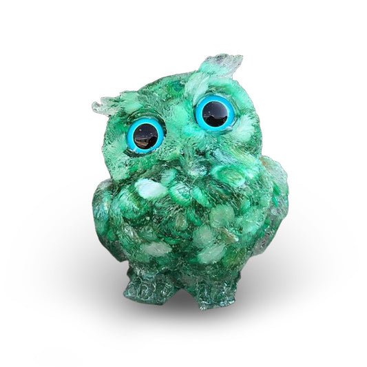 Malachite - Handmade Natural Crystal Gemstone Owl