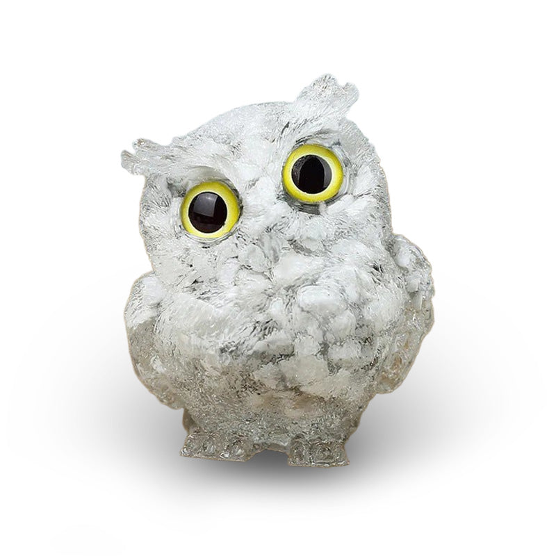 White Turquoise - Handmade Natural Crystal Gemstone Owl