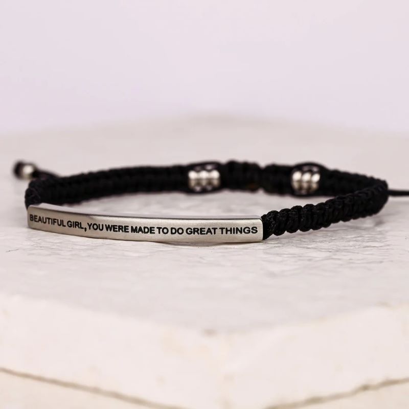 Beautiful Girl You Were Made To Do Great Things - Rope Bracelet