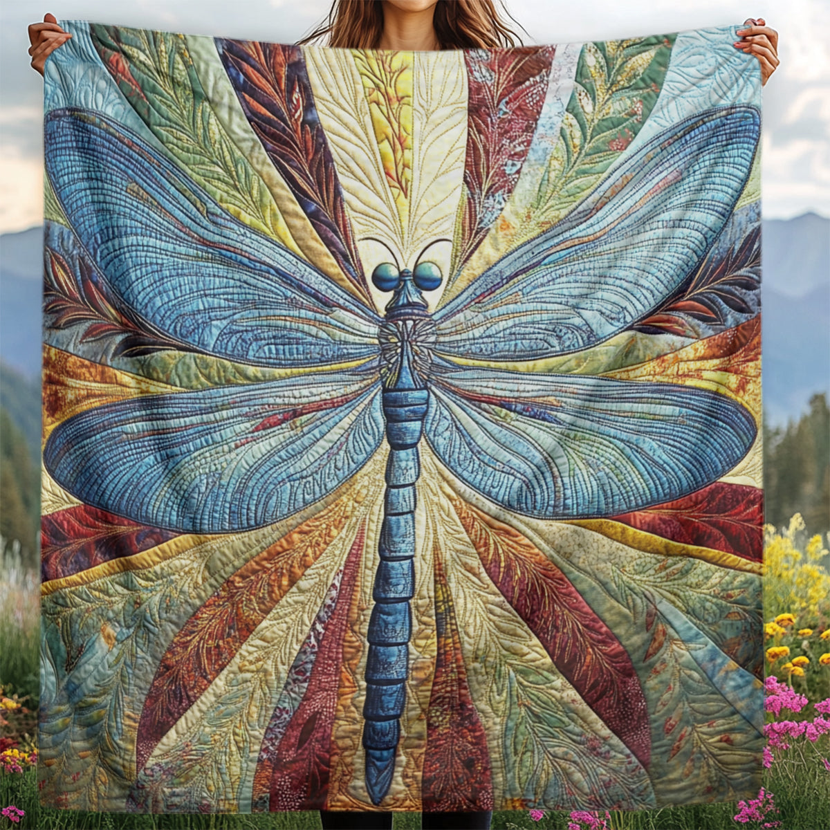 Whimsical Dragonfly Elegance Blanket - C014 - Premium Blanket