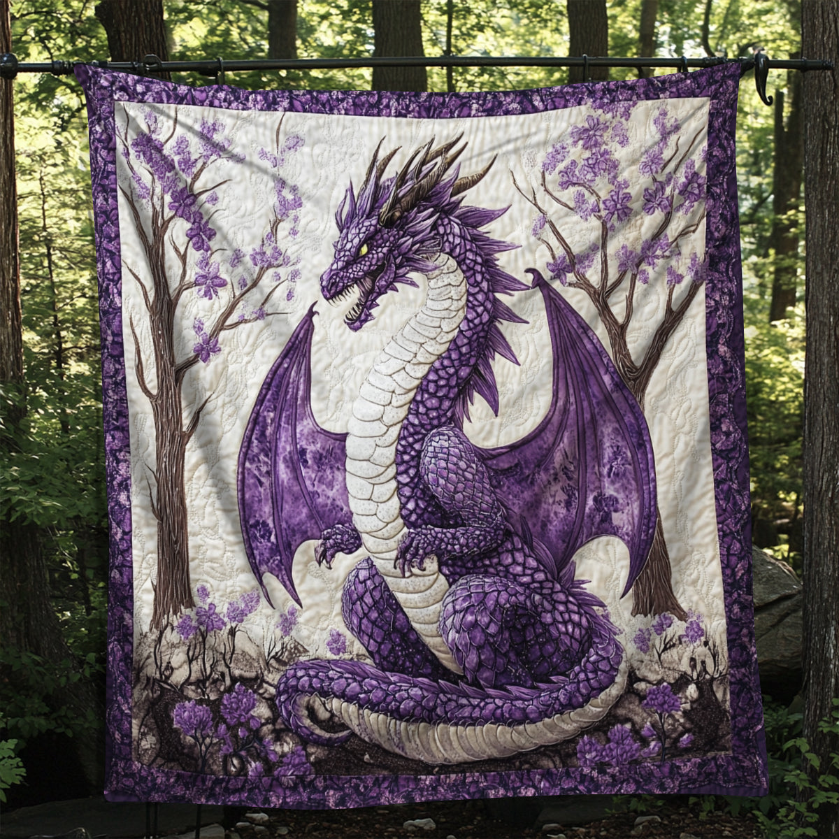 Purple Forest Dragon Blanket - C015 - Premium Blanket