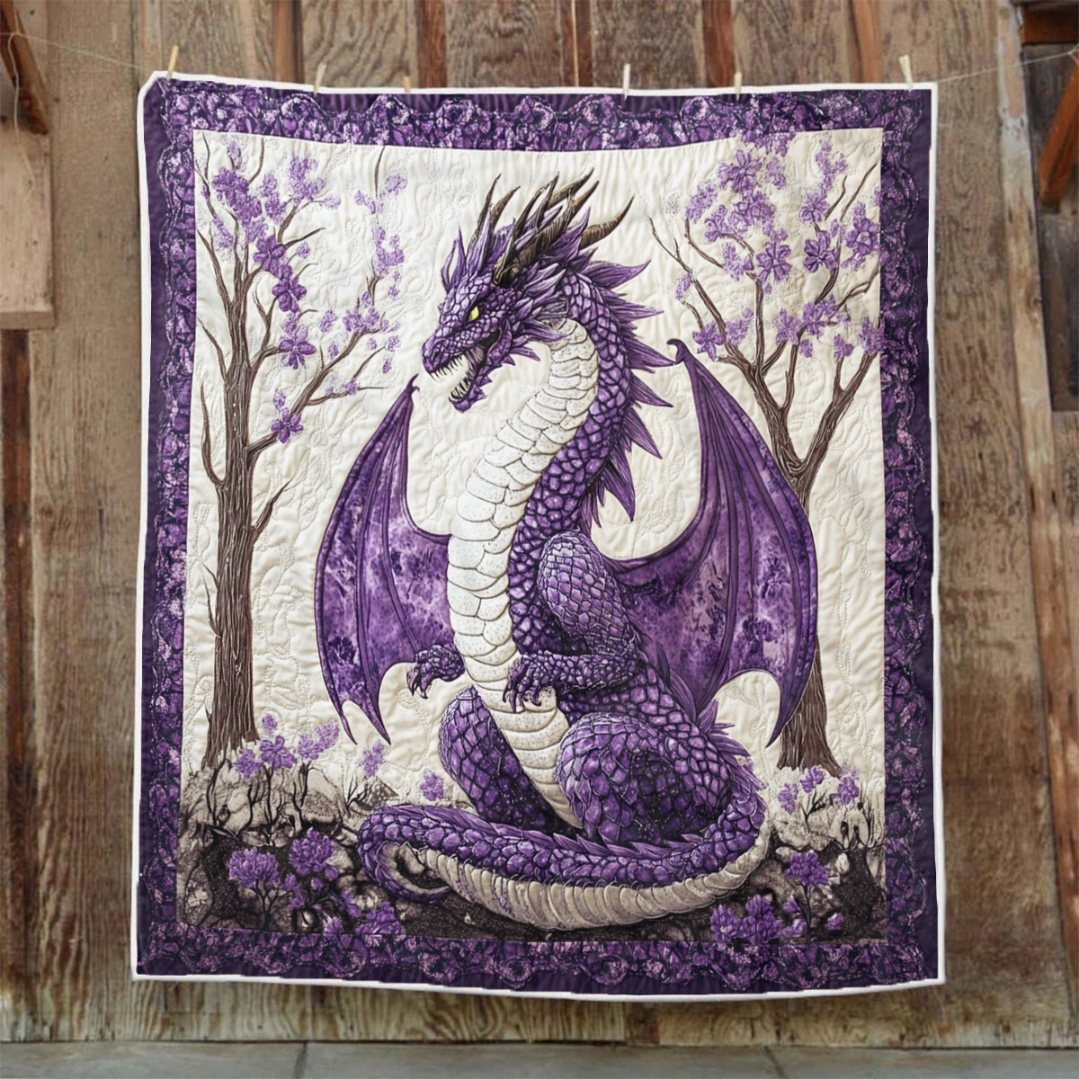 Purple Forest Dragon Blanket - C015 - Premium Blanket