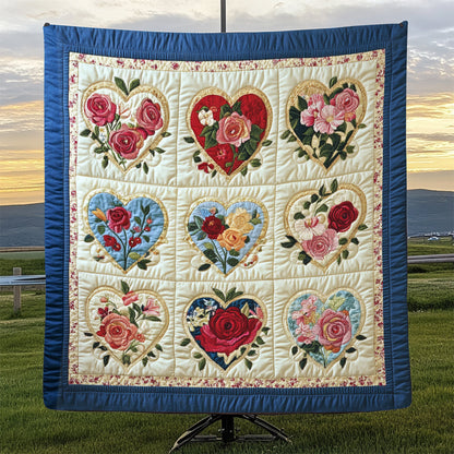 Hearts Floral Blanket - C017 - Premium Blanket