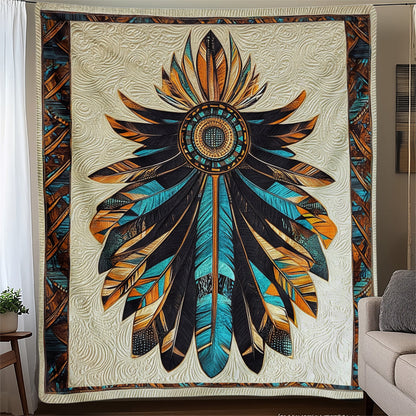 Vintage Feather Headdress Blanket - C018 - Premium Blanket