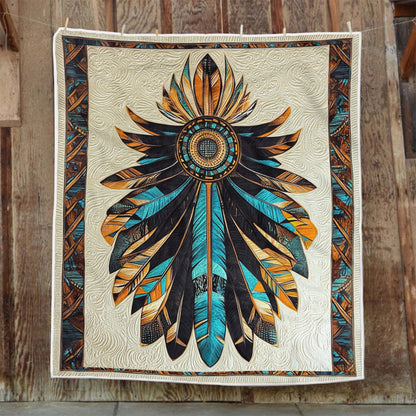 Vintage Feather Headdress Blanket - C018 - Premium Blanket