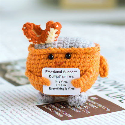 Handmade Crochet Dumpster Raging Fire