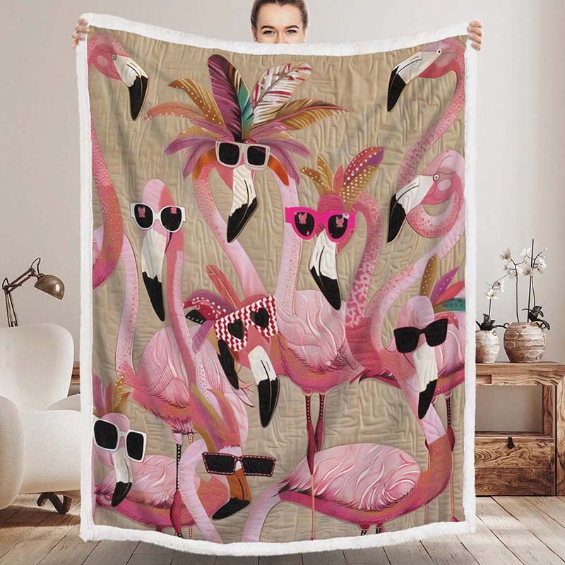 Tropical Delight Flamingo Blanket - D218 - Premium Blanket