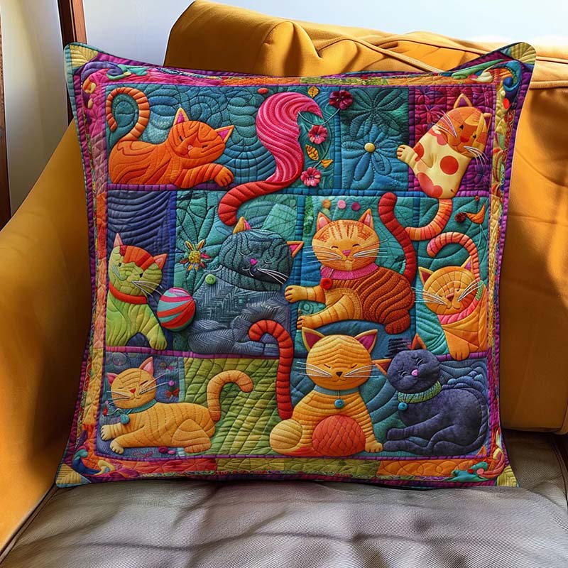 Cute Cats And Colorful Yarns D237 Pillow Case