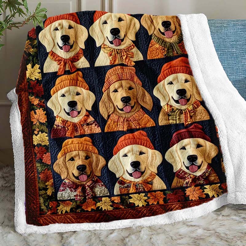 Retriever Autumn Vibes Blanket - D240 - Premium Blanket