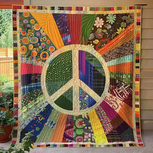 Retro Peace Sign Blanket - D242 - Premium Blanket