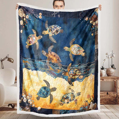 Sea Turtle Mingle Blanket - D243 - Premium Blanket