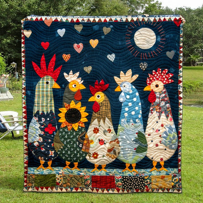 Moonlit Roosters Blanket - D260 - Premium Blanket