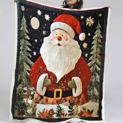 Santa Claus and Night Forest Blanket - D264 - Premium Blanket